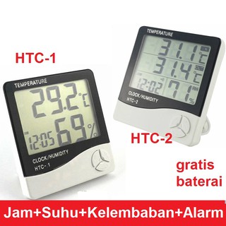 Htc-1 HTC-2 termómetro higrómetro temperatura medidor de humedad temperatura humedad reloj despertador HTC1 HTC2