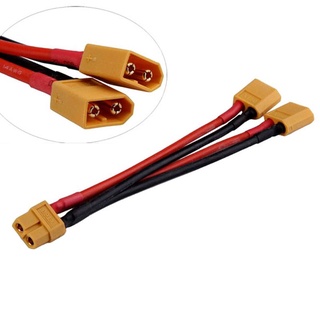 ciba xt60 - cable conector paralelo de batería (doble extensión y divisor de silicona, 1 hembra, 2 macho o 1 macho, 2 hembras) (8)