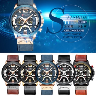 CURREN 8329 Men Watch Waterproof Quartz Strap Watch Multifunction Chronograph Wristwatch Male Sports Watch