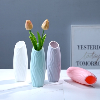 Florero de imitación de cerámica para flores, plástico nórdico, pequeño jarrón, decoración de la sala de estar, jarrón hidropónico creativo (9)