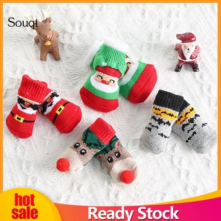 Calcetines cortos Souqt cálidos para mascotas/perros/gatos/calcetines cortos para navidad