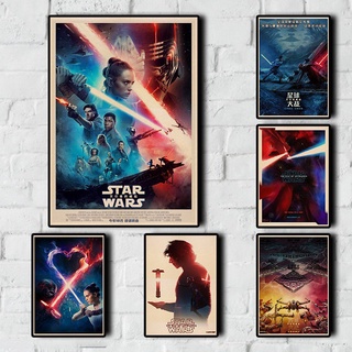 2019 Comic Movie Star Wars the Rise of Skywalker IX pósters Retro Vintage papel Kraft para hogar/Bar/Living decoración pegatina de pared comprar 3 obtener 4 (el Extra es aleatorio)