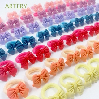 arteria 10 unids/set mini bandas para el pelo niñas scrunchie lazo lazos diadema decoraciones elásticas colorido niños bebé accesorios de pelo