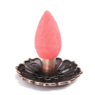 IBILIFI 9 agujeros titular de vaporización incensario incienso incensario aromaterapia forma de flor palo y placa de cono estatua de loto (6)
