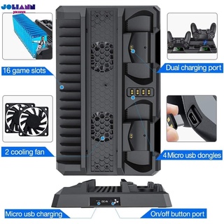 joliann PS4 Stand Cooling Fan for PS4 Slim / PS4 Pro/Playstation 4, PS4 Pro Stand Vertical Stand Cooler with Dual Controller Charge Station &amp;amp; 16 Game Storage joliann (1)