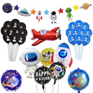 Spaceman Theme Balloons Cartoon Astronaut Rocket Aluminum Foil Balloon Party Decorations