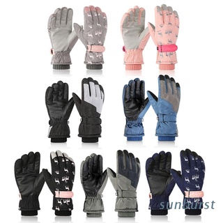 sunb guantes de nieve impermeables para hombre y mujer/guantes térmicos de felpa forrada de snowboard manopla