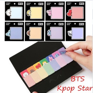 Kpop BTS BT21 negro rosa lindo notas adhesivas Memo Pad pegatinas marcapáginas papelería (1)