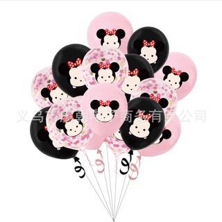 15pcs Disney Mickey Minnie Mouse globo de látex fiesta de cumpleaños necesidades fiesta decoración conjunto de papel de aluminio globo niños diseño de bebé regalo de niños vacaciones esenciales recomendar (2)