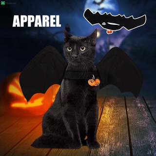 mascota disfraz de fiesta de halloween con campanas no rígido cuello fieltro negro murciélagos ala chaleco para perros gato cachorros gatitos (1)