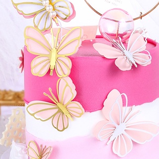 juego de 3 piezas de decoración para tartas de mariposa, feliz cumpleaños, feliz cumpleaños, perla, decoración de tartas ay (4)