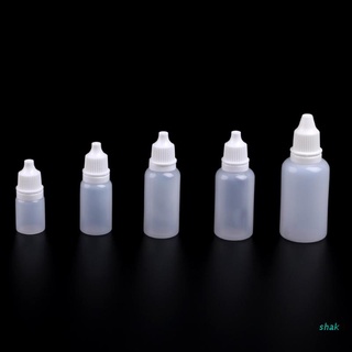 shak 5ml-30ml punta de aguja vacía de plástico exprimible líquido gotero blanco botellas caso