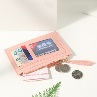 Peony 2PCS hombres corto bolso PU Color puro Mini cartera de negocios niñas señoras mujeres nombre titular de la tarjeta de crédito titular de la tarjeta de crédito (8)
