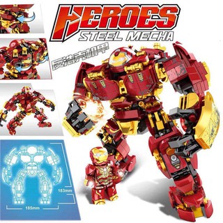 Transformers robot de juguete ✹Lego juguetes instalación Robots vengadores Anti-Hulk Mecha Iron Man Transformers❦