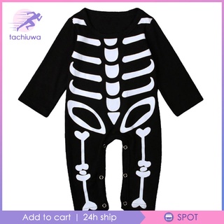 [tac-10--] Una pieza esqueleto disfraz de Halloween mono bebé niños niñas jugar mameluco 70 (3)