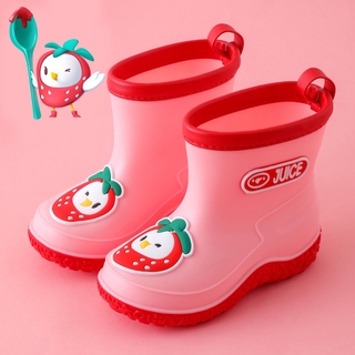 Hermosa magia de dibujos animados de los niños botas de lluvia niños Animal más terciopelo caliente de goma zapatos de agua 2-5Y