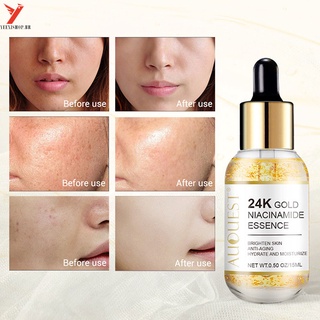 【YEEXISHOP】 AUQUEST 24K Gold Niacinamide Essence Face Serum Moisturizing Whitening Firming Anti Aging Anti Wrinkle Skin Care 15ml (4)