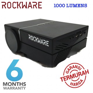 Ps3379 ROCKWARE Mini proyector LED RW-50-1000 lúmenes con VGA y puerto HDMI