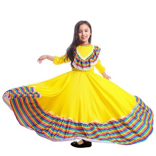 Listo stock Niñas Halloween Estilo Mexicano Disfraz De Niños Carnaval Festival Fiesta De Lujo Vestido De Princesa Vestidos