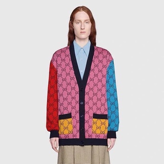 2021otoño nuevo arco iris suéter abrigo femenino suelto exterior desgaste moda estilo coreano punto cardigan
