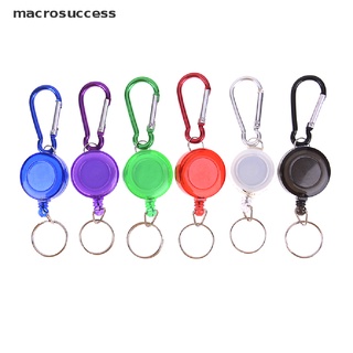 [macrosuccess] multicolor insignia carrete retráctil llavero llavero llavero cable de acero vnxm