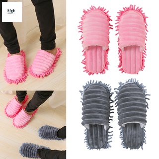 1 par de zapatillas de fregona perezoso limpieza piso limpio polvo cálido duradero para el hogar dormitorio