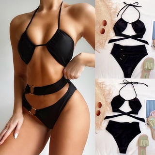 Bikini de playa Sexy para mujer/ropa de playa/color sólido hueco Bdghgh54