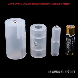 Nuevo/3Pcs AAA a AA/AA a C/ AA a D adaptador de batería titular caso convertidor interruptor