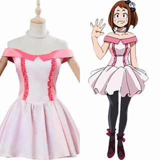 boku no my hero cosplay académico ochako uraraka ropa de dos héroe fiesta rosa vestido de halloween mardi gras ropa