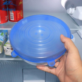 (formyhome) 6 tapas elásticas de silicona reutilizables para mantener alimentos frescos (azul)