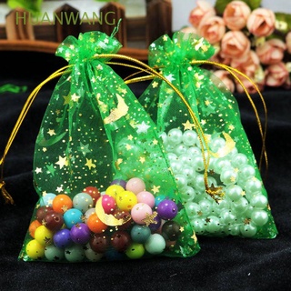 huanwang colorido joyería embalaje festivo fiesta suministros bolsas de regalo organza bolsas impresionante estrella luna decoración boda navidad favor cordón 50 unids/lote caramelo bolsas
