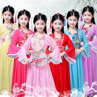 Vestido de Hanfu chino para niños, trajes de baile folclórico de Hada, traje tradicional chino Tang antiguo, traje clásico para niños y niñas