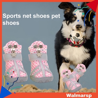[Wmp] 4 pzs botas de malla transpirables antideslizantes para mascotas/zapatos para mascotas