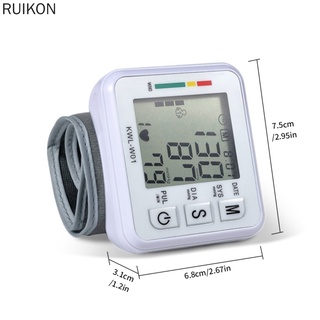 Muñeca Monitor De Presión Arterial Pantalla LCD Automático Digital Ritmo Cardíaco Medidor De Pulso Probador Tipo 2