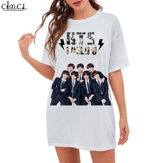 Cloocl BTS camiseta de mujer impresión 3D nuevo Casual camiseta larga Tops