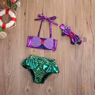 Jx-Cjto bikini traje de baño para bebés niñas niñas sirena verano playa