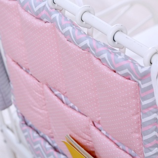 gaea* Bed Hanging Storage Bag Baby Cot Cotton Holder Organizer Crib Bedding 50x50cm Diaper Pocket (7)
