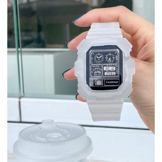 Casio Glacier iwatch correa + funda para Apple Watch series 7 6 5 4 3 2 1 glaciar transparente silicona deportes correa 41mm 45mm 38mm 42mm correa de resistencia a caídas 40mm 44mm (7)
