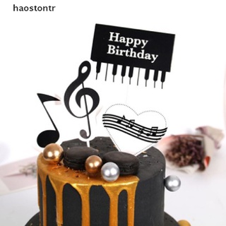 [haostontr] 1set de piano music theme cake topper happy birthday cupcake topper suministros de fiesta [haostontr]