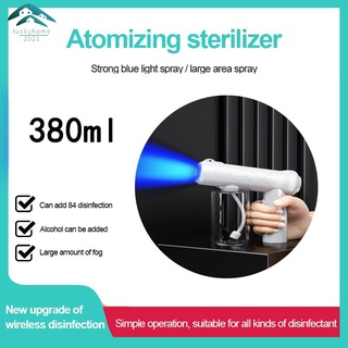 2021 Nuevo 380ML Inalámbrico Nano Azul Luz Vapor Spray Desinfección Pulverizador Pistola De Carga USB luckyhome2021