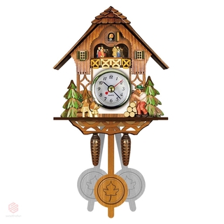 reloj de pared de cuco de madera para pájaros, timbre de tiempo, alarma, reloj de arte del hogar, decoración