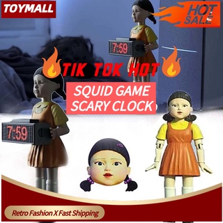 2021 TIK TOK HOT calamar juego de miedo sonido reloj 123 reloj despertador de madera/muñeca decoración de Halloween atmósfera de Horror creando reloj s.a.