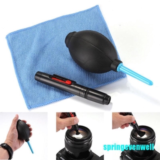 [Springevenwell] Kit De paño Para limpieza De Lentes 3 en 1 Para cámara Dslr Vcr