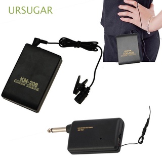 URSUGAR Profesional Mini microfono Sesión Wireless FM transmisor - receptor Lavalier Portable Conferencias - Sistema de microfono Altavoz Solapa clip