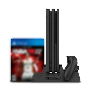 kyrk For PS4/PS4 Slim/PS4 Pro Vertical Stand with 4 Cooling Fan Dual Controller Charger Charging Station (5)