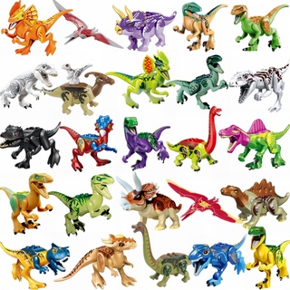 minifiguras de dinosaurio tyrannosaurus velociraptor compatible lego jurásico mundo dinosaurios bloques de construcción juguetes