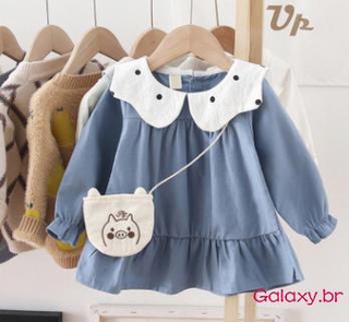 MG-Kids bebé niñas moda manga larga cuello de muñeca vestido elegante para niños niñas (4)
