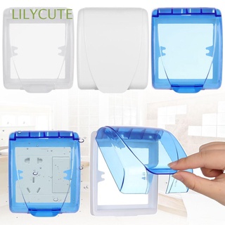 lilycute protector de enchufe transparente para niños, caja de salpicaduras, enchufe eléctrico, impermeable, suministros de baño, enchufes de seguridad