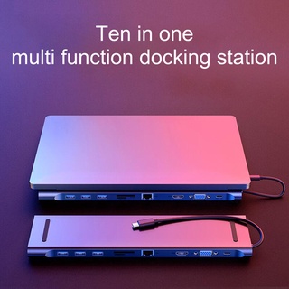 [shchuani] baseus docking station 10 en 1 de alta velocidad usb 3.0 type-c a hdmi compatible con hub splitter para notebook