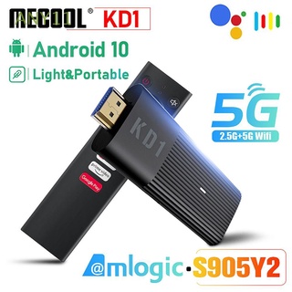 ANY11 Mecool KD1 Cine en casa Smart TV Box TV Dongle Amlogic S905Y2 TV Stick 2.4G y 5G Wifi 1080P 4K BT 4.2 Reproductor multimedia 2GB 16GB Android 10